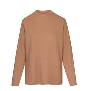 SKIMS Long Sleeve Boyfriend Shirt in Sienna